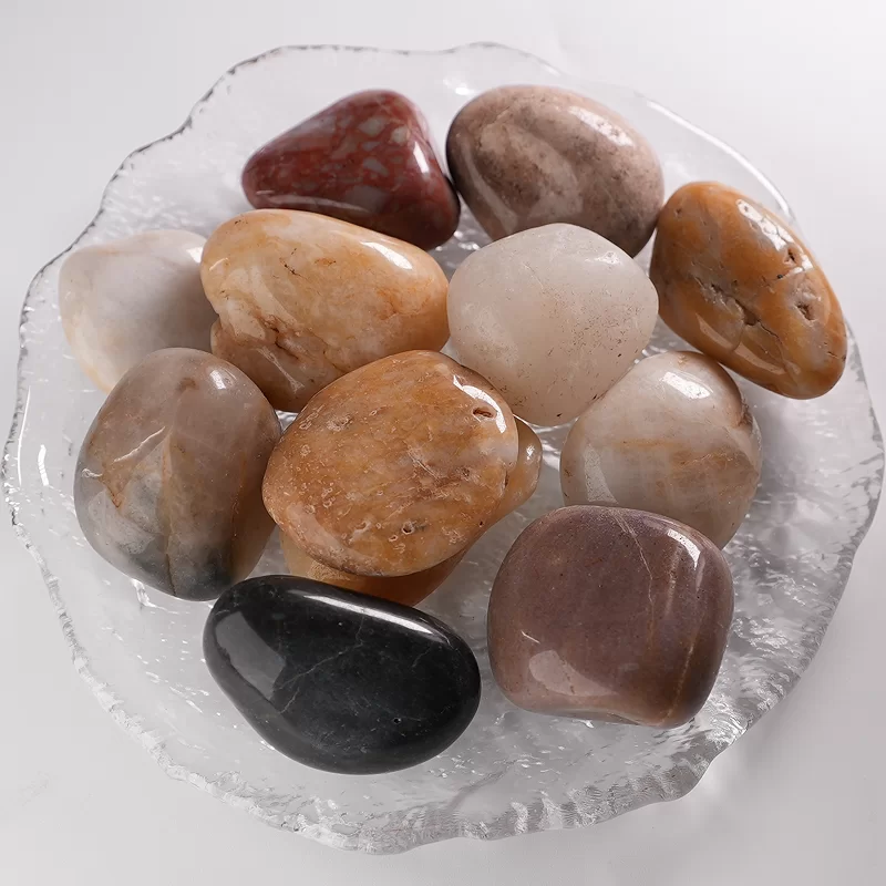 Natürliche bunte/weiße/schwarze/gelbe Kopfsteinpflastersteine ​​für die Parklandschaftsgestaltung